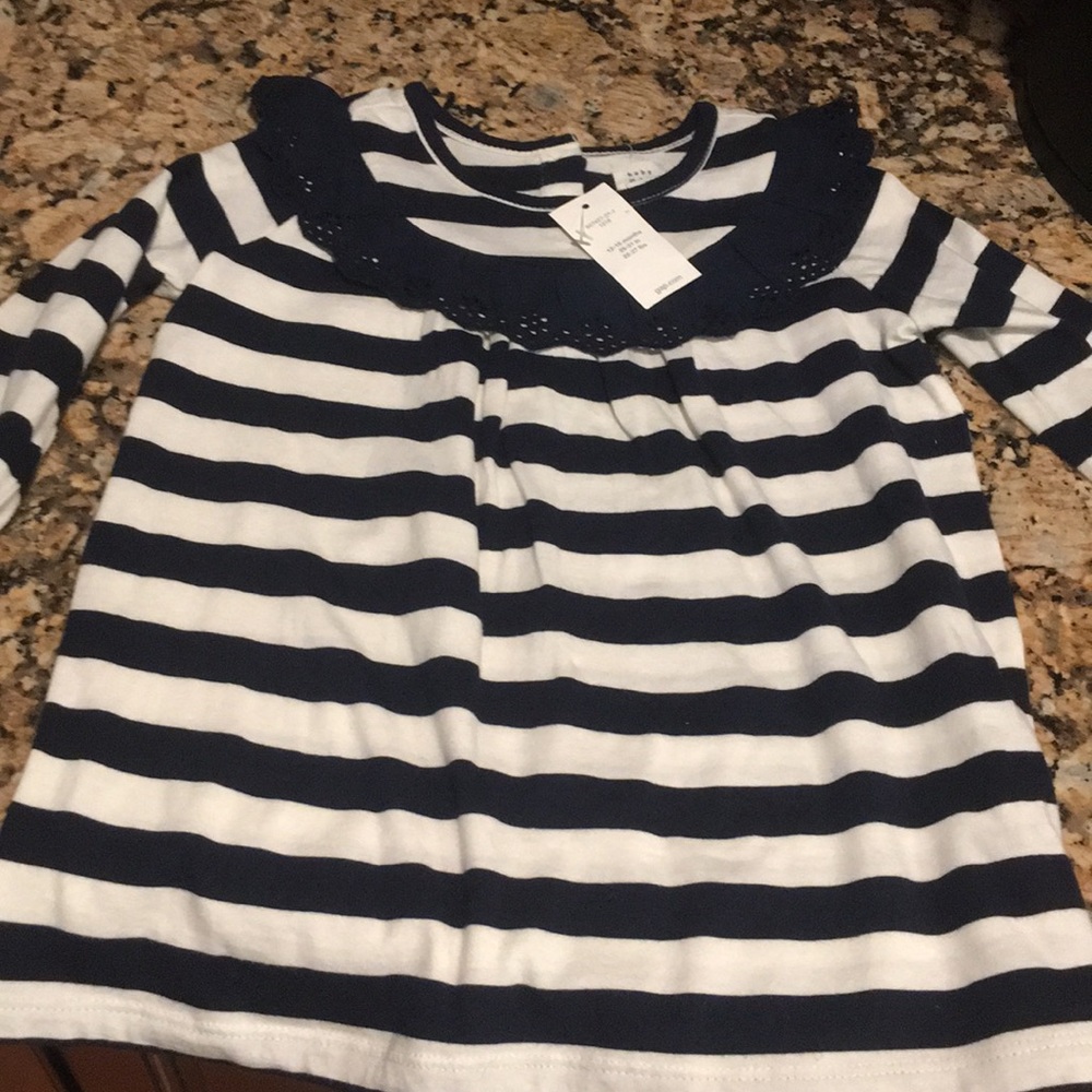 New w Tags Baby Gap blue and white striped dress